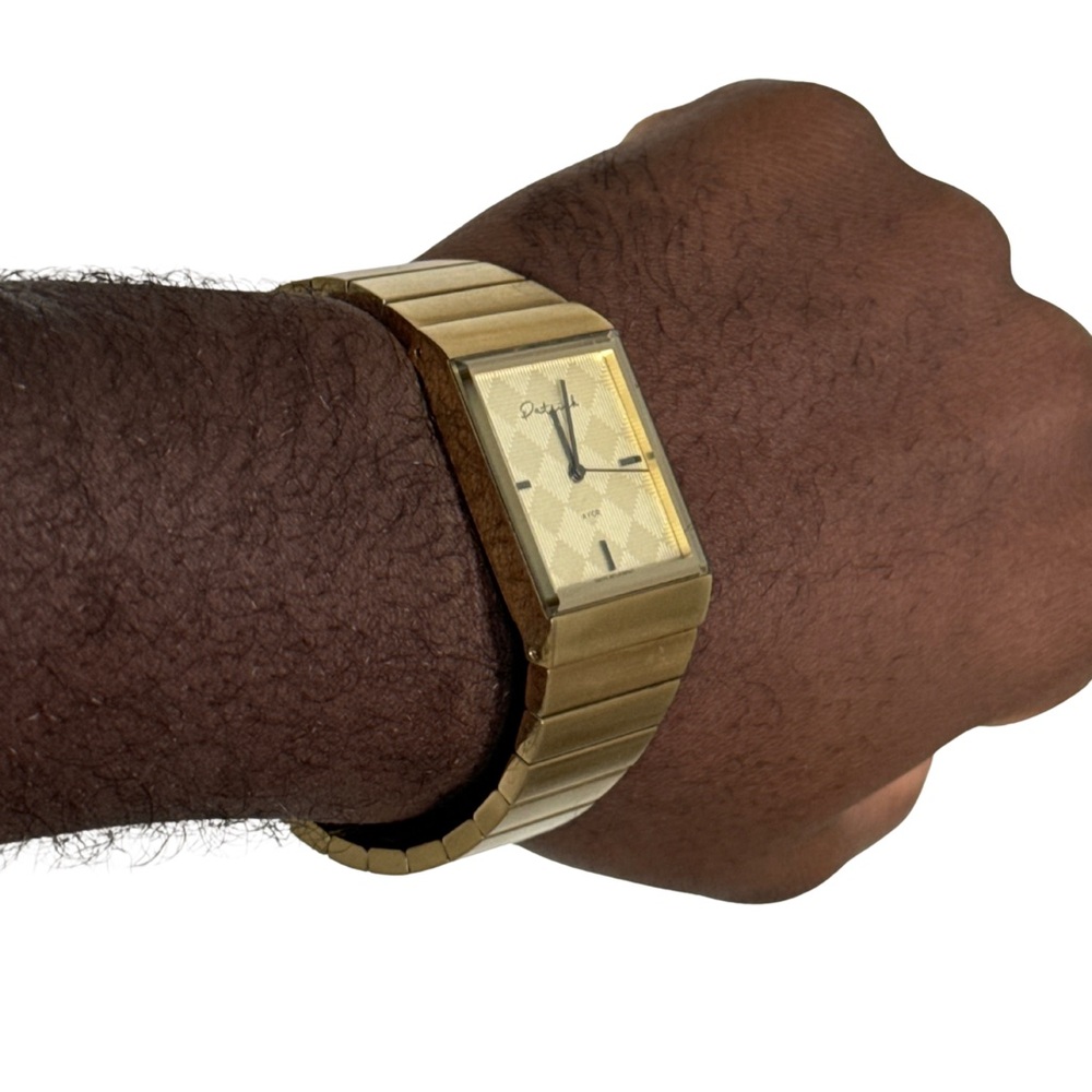 Gold Rectangular Men's Watch - Picture 3 of 4